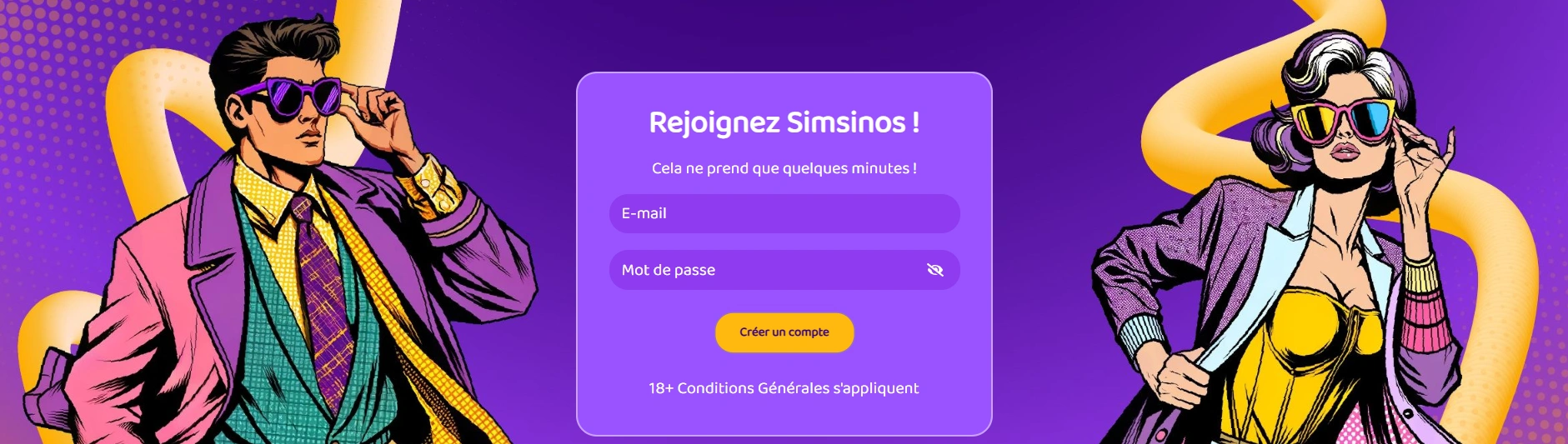 Créer un compte sur Simsinos Casino